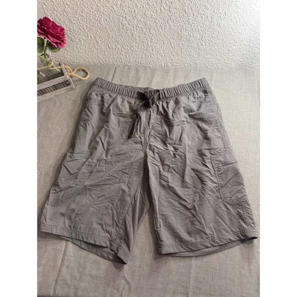 Columbia Sportswear Men's Dark Gray‎ Hiking Cargo Shorts Size Large Nylon Belt